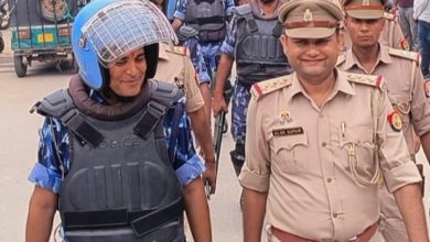 Photo of पट्टी : सीआरपीएफ व पुलिस के जवानो का पैदल भ्रमण