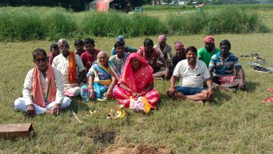 Photo of रामपुरखागल: पूजन के साथ शुरू हुआ पंडाल निर्माण का कार्य